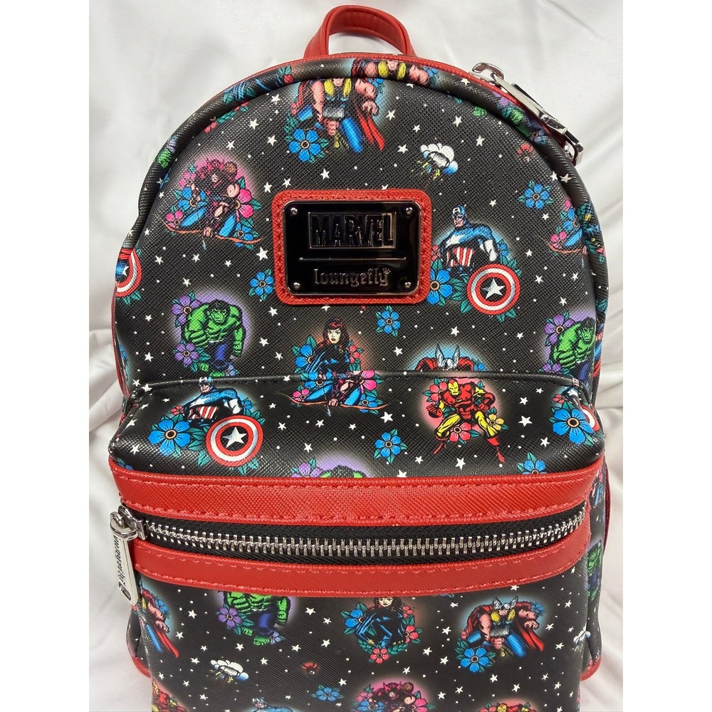 Loungefly Marvel Avengers Tattoo Floral Mini Backpack - Picture 3 of 12